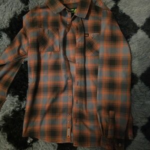 DIXXON Kids Plaid Shirt in Orange and Gray